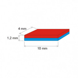Aimant Néodyme prisme 10x4x1,2 Au 80 °C, VMM10-N50