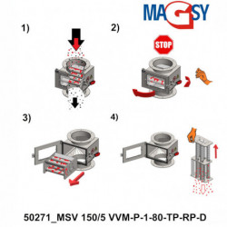 Séparateur magnétique rétractable MSV 150/5 VVM-P-1-80-TP-RP-D