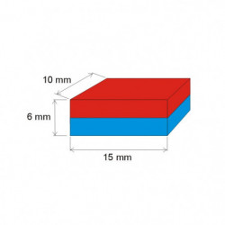 Aimant Néodyme prisme 15x10x6 N 150 °C, VMM7SH-N42SH
