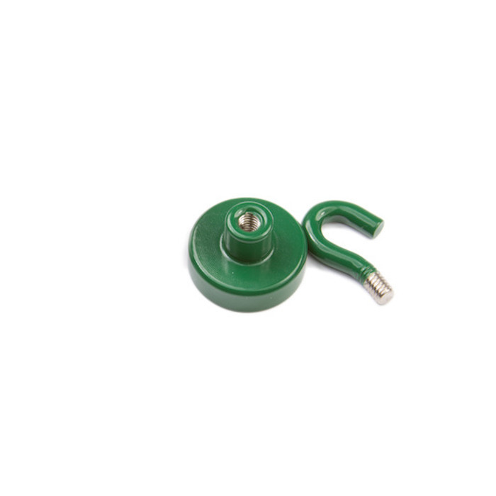 Aimant en pot avec crochet (crochet magnétique), diamètre 16 N vert