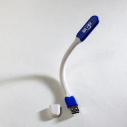 Lampe LED flexible à placer sur un ordinateur portable, avec connecteur USB, de couleur bleu foncé