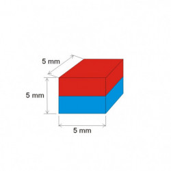 Aimant Néodyme prisme 5x5x5 Au 80 °C, VMM10-N50