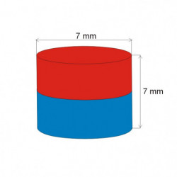 Aimant Néodyme cylindre diam. 7x7 N 80 °C, VMM7-N42
