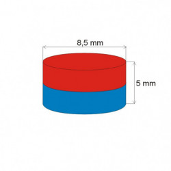 Aimant Néodyme cylindre diam. 8,5x5 N 80 °C, VMM8-N45