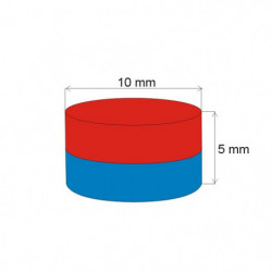Aimant Néodyme cylindre diam. 10x5 N 120 °C, VMM4H-N35H