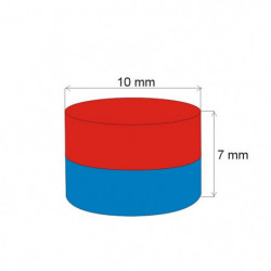 Aimant Néodyme cylindre diam. 10x7 N 80 °C, VMM7-N42