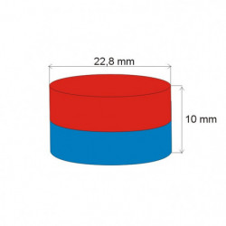 Aimant Néodyme cylindre diam. 22,8x10 N 80 °C, VMM10-N50