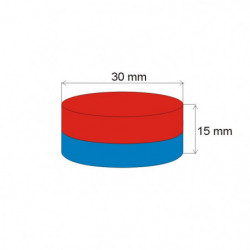 Aimant Néodyme cylindre diam. 30x15 N 80 °C, VMM7-N42