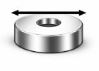 Aimants cylindriques en néodyme avec trou et un diamètre A de 5–10 mm