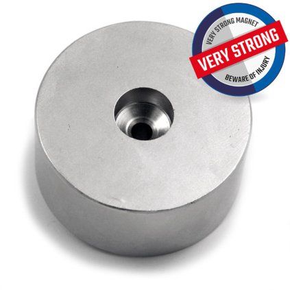 Aimant de pêche en néodyme à trou traversant, diamètre de 60 mm et hauteur de 30 mm