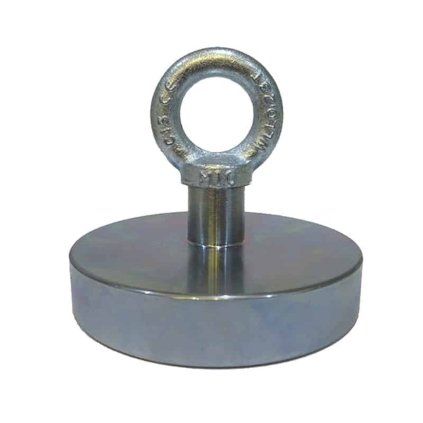 Aimant de pêche simple face en néodyme de 100 mm, force annoncée de 530 kg